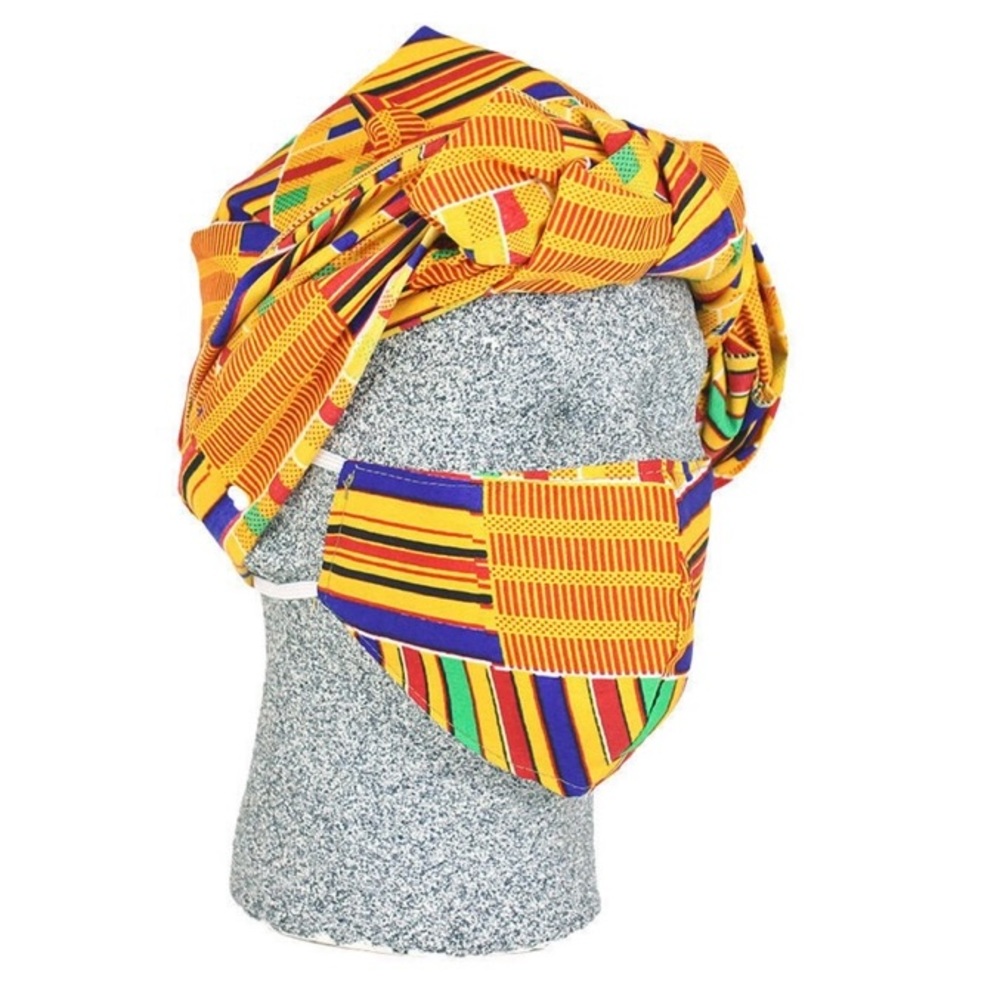 Kente - Headwrap and face mask set